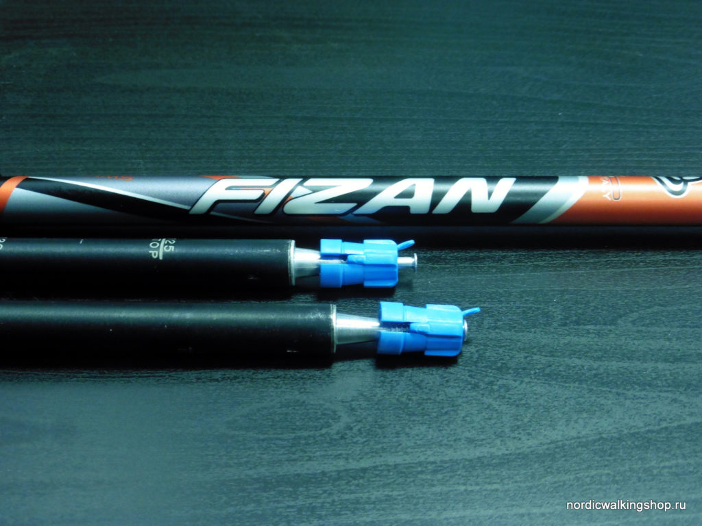 Компактные (3 ступенчатые) итальянские палки для скандинавской ходьбы Fizan Light - темляк M (6-10)
